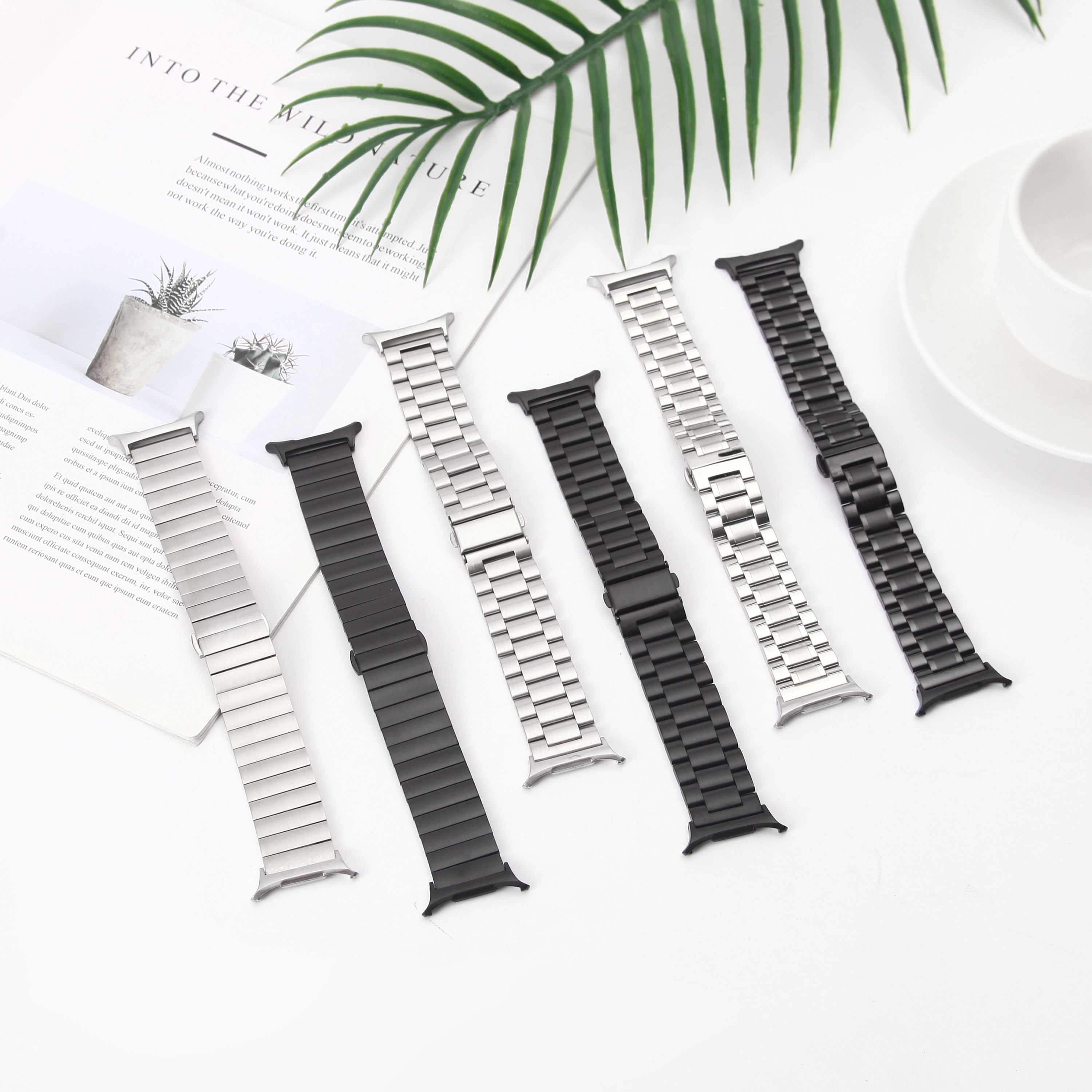Solid steel watch strap